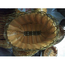 Quality Fake Rattan Wicker (Plastic) Rectangular Colored Bread Basket